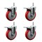 Service Caster 5 Inch Red Polyurethane Swivel 58 Inch Threaded Stem Caster Set with Total Lock Brake SCC-TSTTL20S514-PPUB-RED-58212-4 - alternate 1